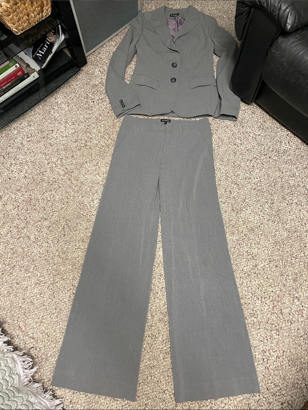 Le chateau Gray Wide-Leg Pant and dress blazer suit - gorgeous